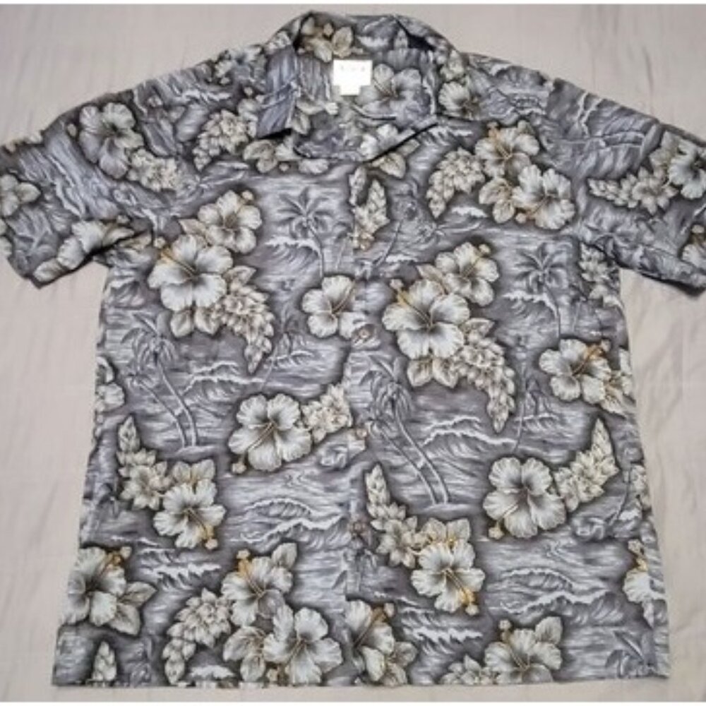 Naniloa Shirt Mens 2XL Floral Hawaiian Aloha Made In Hawaii Button Up